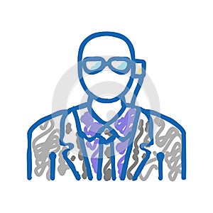 private security icon doodle illustration