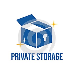 private storage flat minimalist logo design