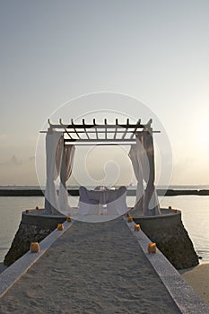 Private sunset dinner table