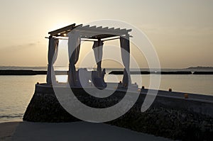 Private sunset dinner table