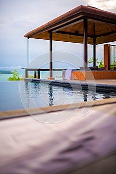 Private swimming pool from luxury villa style