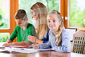 Private teacher giving lessons at home