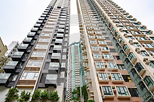 Hong Kong Apartment Buildings, private tenements in Hong Kong, China photo