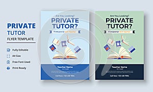 Private Tutor Flyer Template, Home Tuition Flyer, Online Tutors Flyer Template, Course Poster Template, Education Flyer