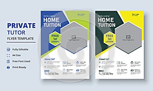 Private Tutor Flyer Template, Home Tuition Flyer, Online Tutors Flyer Template, Course Poster Template, Education Flyer