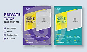 Private Tutor Flyer Template, Home Tuition Flyer, Online Tutors Flyer Template, Course Poster Template, Education Flyer