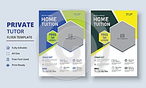 Private Tutor Flyer Template, Home Tuition Flyer, Online Tutors Flyer Template, Course Poster Template, Education Flyer photo