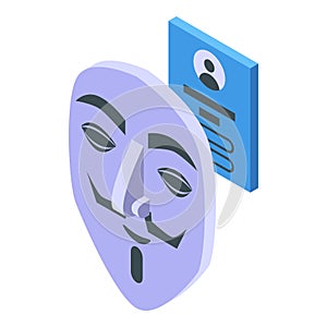 Private user icon, isometric style