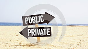 Private vs public is shown on traffic signs