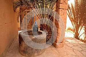 Private water well in Moroccan home near the desert