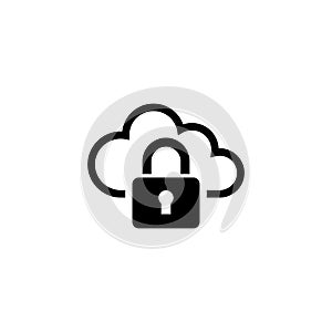 Private Web Cloud, Secure Access and Data Protection Flat Vector Icon