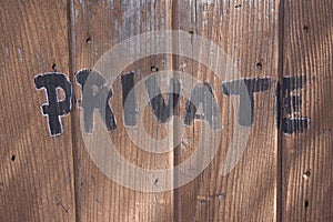 Private wood sign