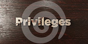 Privileges - grungy wooden headline on Maple - 3D rendered royalty free stock image