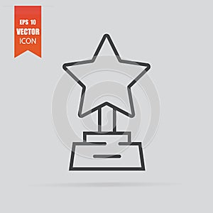 Prize icon in flat style isolated on grey background