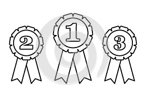 Rosette Prize Ribbons Vector Set