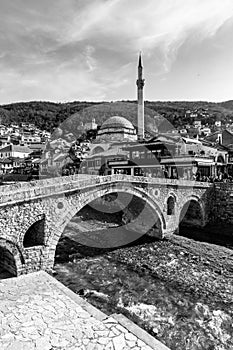 The old stone bridge in Prizren, Kosovo