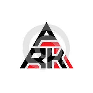 PRK triangle letter logo design with triangle shape. PRK triangle logo design monogram. PRK triangle vector logo template with red