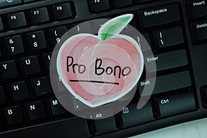 Pro Bono text on sticky notes isolated on office desk photo