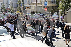 Pro-cannabis demonstration and mock funeral march