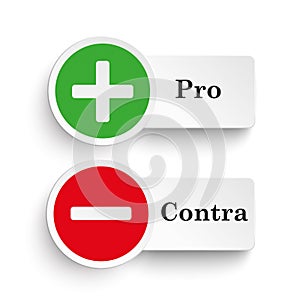 Pro Contra Round Icons