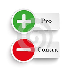 Pro Contra Round Icons photo