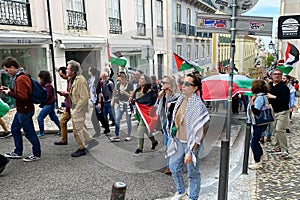 Pro - Palestine protest, protest against the Israel, Supporters of Palestine, Lisbon