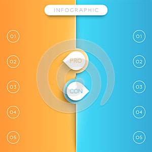 Pro`s and Con`s List Template With Arrow Points