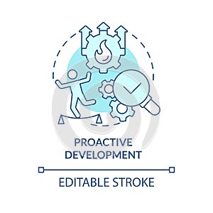 Proactive development turquoise concept icon