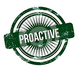 Proactive - green grunge stamp