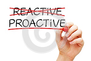 Proactive Not Reactive Business Concept