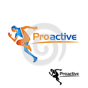 Proactive with people icon. Flat vector illustration on white background