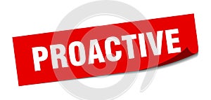 proactive sticker. proactive square sign. proactive