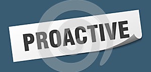 proactive sticker. proactive square sign. proactive