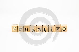 Proactive wording isolate on white background