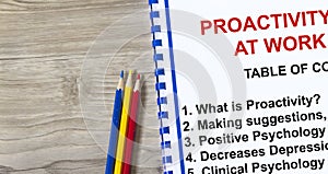 Proactivity at work concept