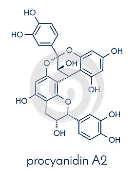 Proanthocyanidin A2 procyanidin A2, PAC A2 molecule. Present in cranberry juice and a number of other plants. Used in urinary.