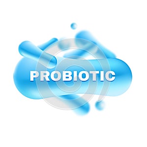 Probiotics Bacteria Vector illustration. Microscopic bacteria