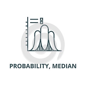 Probability, median  vector line icon, linear concept, outline sign, symbol