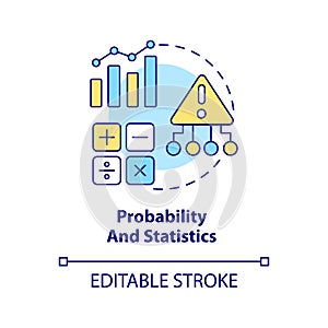 Probability and statistics concept icon