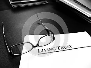 Probate Last Will and Testament Documents on Desk with Glasses