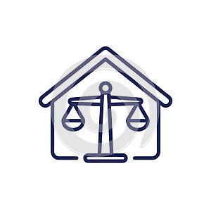 probate law line icon with a house