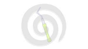 Probe, dental tool icon animation