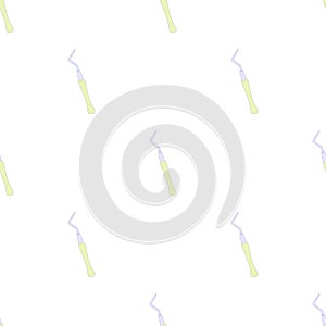 Probe, dental tool pattern seamless vector