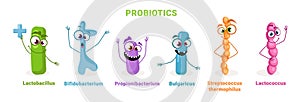 Probiotic bacterium microscopic cells emoji set