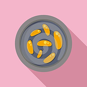Probiotic icon flat vector. Cell dish