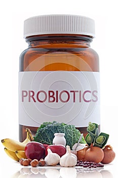 Probiotic pills concept