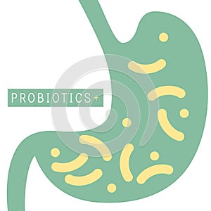 Probiotics bacteria vector design. Concept of design with Lactobacillus Probiotic Bacteria. Design with Prebiotic healthy