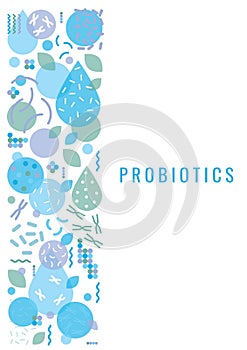 Probiotics bacteria vector design. Concept of design with Lactobacillus Probiotic Bacteria. Design with Prebiotic healthy