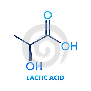 Probiotics bacteria vector design. Icon with lactic acid formula.