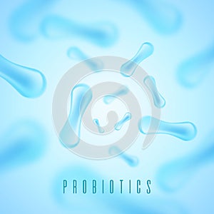 Probiotics Bacteria Vector illustration. Microscopic bacteria closeup.